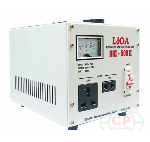 Ổn áp Lioa 0,5kva, 1 pha, dải điện 90v DRI-500II
