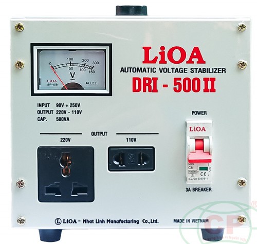 Ổn áp Lioa 0,5kva, 1 pha, dải điện 90v DRI-500II